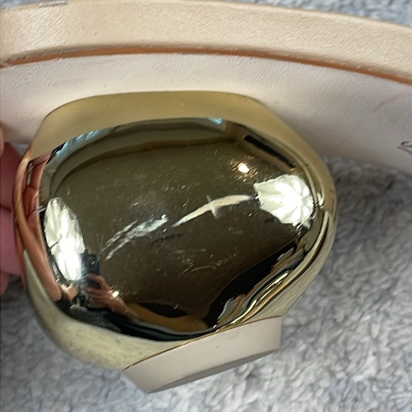 New Cult Gaia Tyra Mule Clear PVC Sandal Metallic Gold Cinderella Sz 37 - Picture 14 of 16